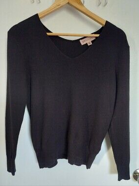 Philosophy Black V-Neck Knit Sweater